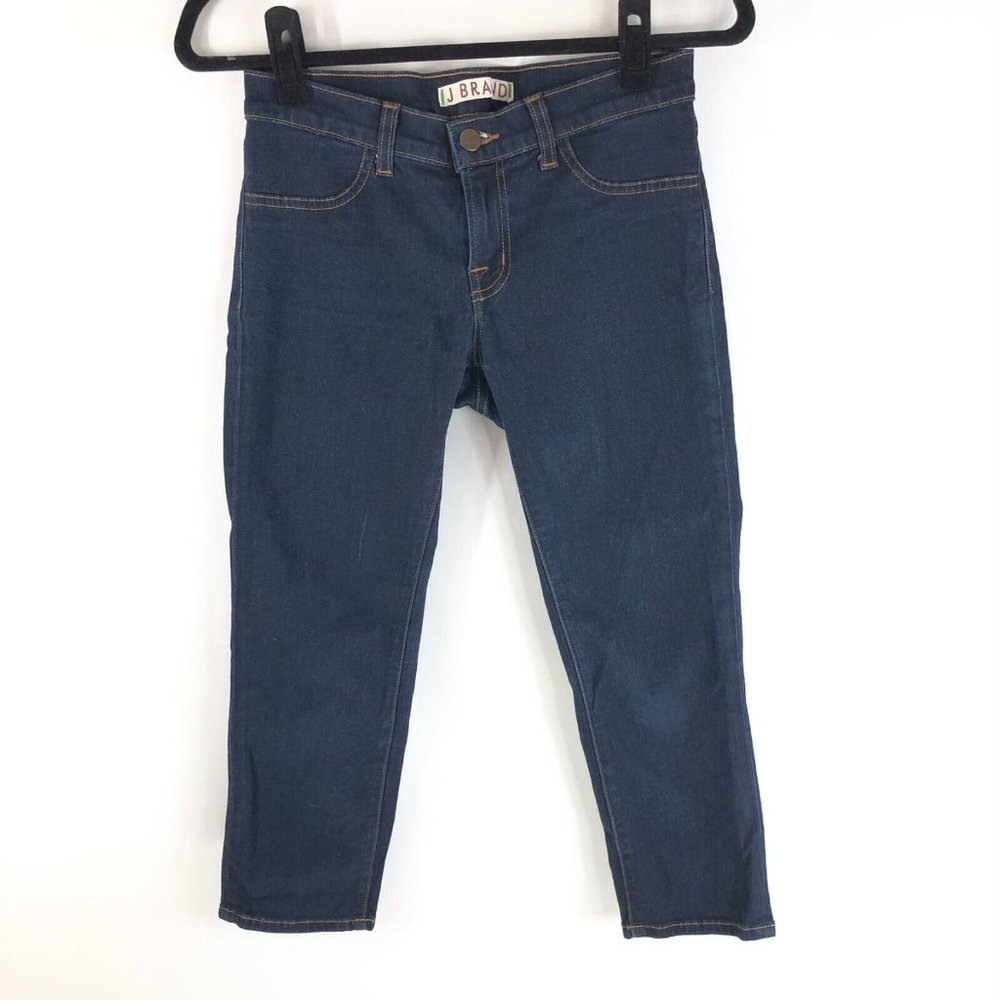 J Brand Womens Jeans Starless Capri Cropped Skinny Dark Wash Size 27